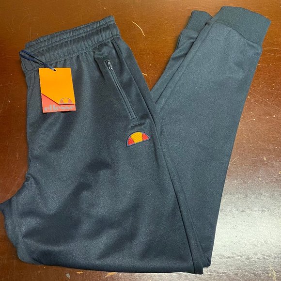 Ellesse Mens Black Elastic Waist Zip Pockets Tapered Leg Jogger Pants Size M - Picture 1 of 4